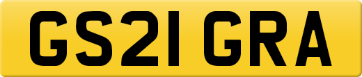 GS21 GRA private number plate